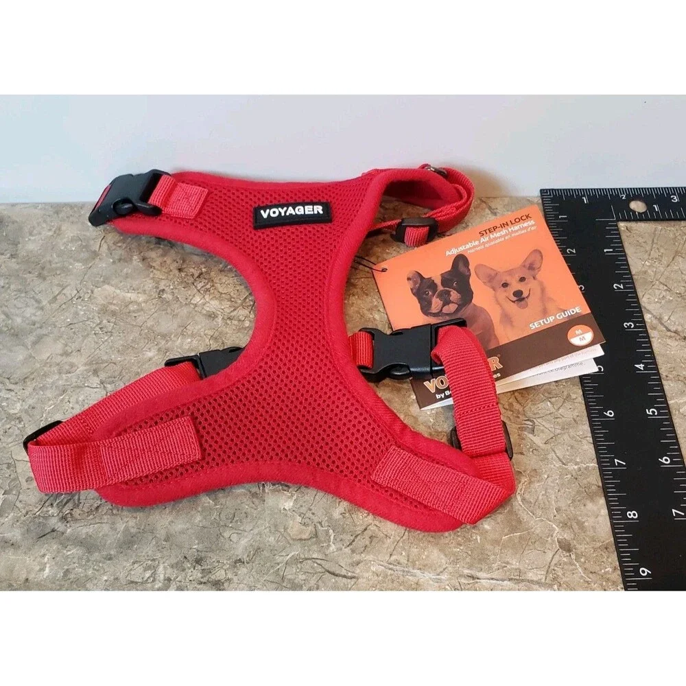 Voyager Step-in Lock Dog Harness - All Weather Mesh Size Medium Brand New Red!!!